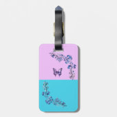 Trendy Paarse vlinder op Pastels Bagagelabel (Achterkant verticaal)