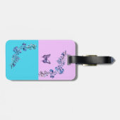 Trendy Paarse vlinder op Pastels Bagagelabel (Achterkant horizontaal)