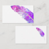 Trendy paarse waterverf veren op maat visitekaartje (Voorkant / Achterkant)