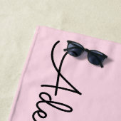 Trendy Paarse zeemeermin silhouet | Gepersonalisee Strandlaken (In situ)