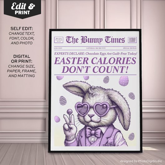 Trendy Paashaas krant, Pasen decoraties