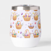 Trendy Paaspatroon Wijn Tumbler (Voorkant)