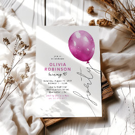 Trendy Paink Balloon 40e Verjaardag Kaart