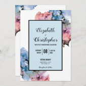 Trendy Paint Splash Navy Roze Abstract Modern Kaart (Voorkant / Achterkant)