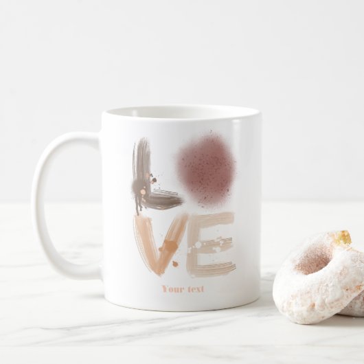 Trendy Paint Splatter Love Design voor Urban Style Koffiemok (Met donut)
