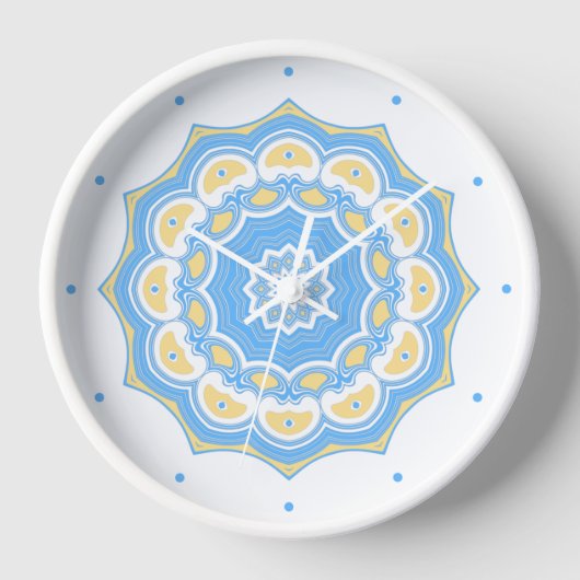 Trendy Pale Blue and Yellow Abstract Mandala (Voorkant)