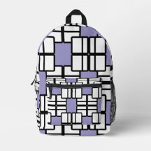 Trendy Pale Purple Geometric Backpack
