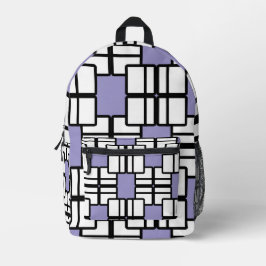 Trendy Pale Purple Geometric Backpack Bedrukte Rugzak