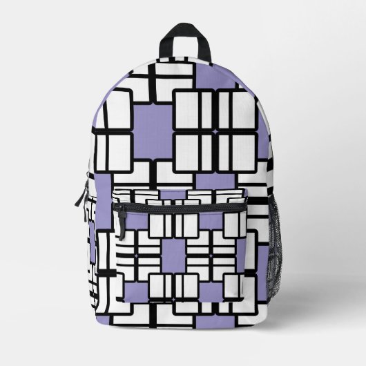 Trendy Pale Purple Geometric Backpack Bedrukte Rugzak (Voorkant)
