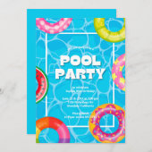 Trendy Palm Springs Pool Party Verjaardag Kaart (Voorkant / Achterkant)