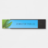 Trendy Palms Blue Sky Modern Natuur Sjabloon Deurbordje (Voorkant)