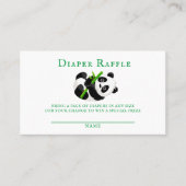 Trendy Panda Beer Bamboo Baby Diaper Raffle Visitekaartje (Voorkant)