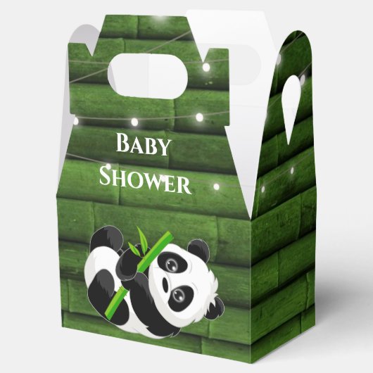 Trendy Panda Beer Bamboo Baby shower Bedankdoosjes (Geopend)