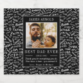 Trendy papa in vele talen Foto Vaderdag Bier Etiket (Enkel label)