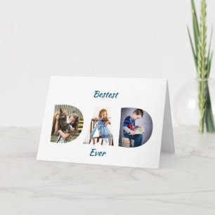Trendy PAPA Transparant Beste Papa Ooit 3 Foto's Kaart