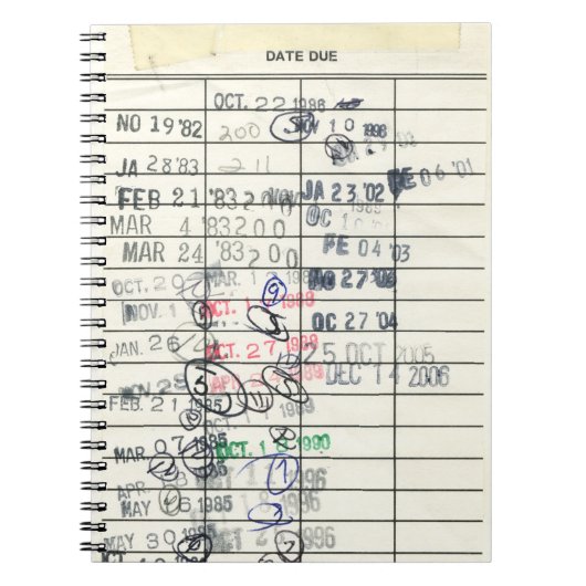 Trendy  papier vervaldatum bibliotheek notitieboek (Voorkant)