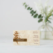 Trendy Parchment w/Brown leaves Visitekaartje (Staand voorkant)