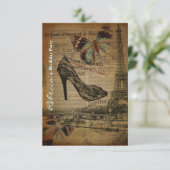 trendy parisian girly stiletto - verjaardagskaart kaart (Staand voorkant)