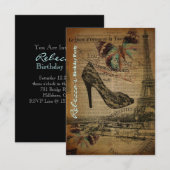 trendy parisian girly stiletto - verjaardagskaart kaart (Voorkant / Achterkant)