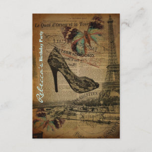 trendy parisian girly stiletto - verjaardagskaart kaart