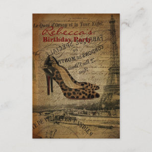 trendy parisian girly stiletto - verjaardagskaart kaart