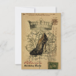 trendy parisian girly stiletto - verjaardagskaart kaart