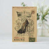 trendy parisian girly stiletto - verjaardagskaart kaart (Staand voorkant)