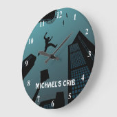 Trendy PARKOUR Roof Jumping Building Teen Graphics Grote Klok (Hoek)