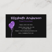 Trendy Party Planner Paars en Black Leopard Visitekaartje (Achterkant)