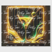 Trendy Party Time Neon gepersonaliseerd Cadeaupapier (Vlak)