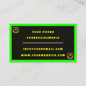 Trendy Party Time Neon gepersonaliseerde professio Visitekaartje (Achterkant)