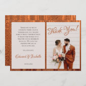 Trendy Passen getrouwd Wedding Photo Faux Copper L Bedankkaart (Voorkant / Achterkant)