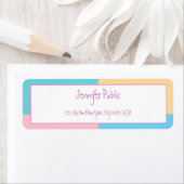 Trendy pasta-kleuren Handscriptnaam Modern stijlvo Etiket (Insitu)