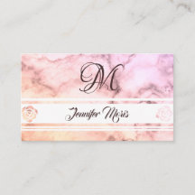 Trendy pasta marmer roze beige met monogram