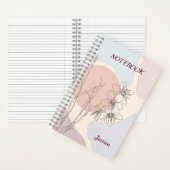 Trendy Pastel Abstract Shape Flower Monogram Notitieboek (Binnen)