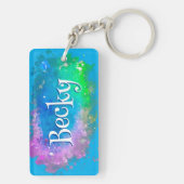 Trendy Pastel Background Sleutelhanger (achterkant)