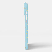 Trendy Pastel Blue Gold Confetti Stippen op maat iPhone Hoesje (Linkerkant)