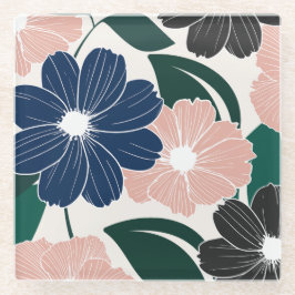 Trendy pastel & Dark Floral Onderzetter