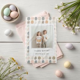 Trendy Pastel Easter Photo Kitchen Towel | Persona Theedoek