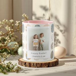 Trendy Pastel Easter Photo Mug | Personalized Mok