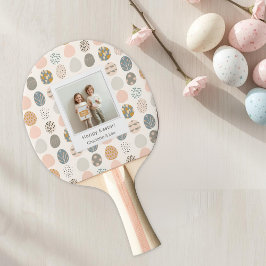 Trendy Pastel Easter Photo Paddle | Personalized Tafeltennisbatje