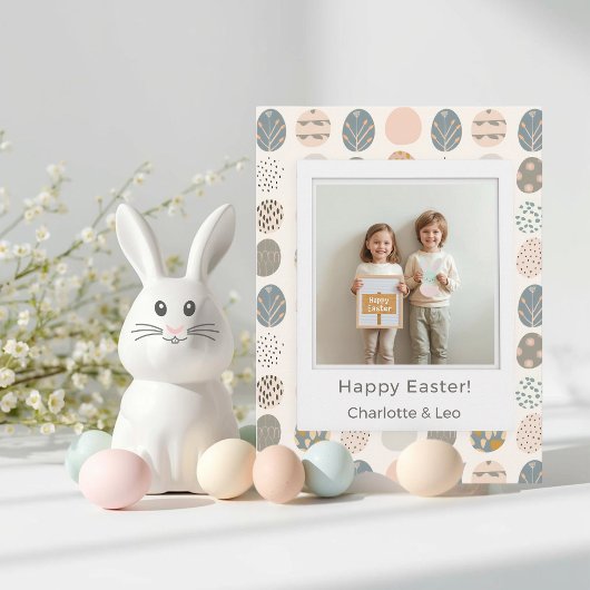 Trendy Pastel Easter Photo Postcard | Personalized Feestdagenkaart