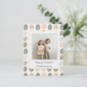 Trendy Pastel Easter Photo Postcard | Personalized Feestdagenkaart (Staand voorkant)