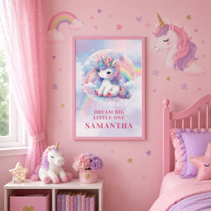 Trendy Pastel Eenhoorn Magische Dag Verjaardag Muu Poster