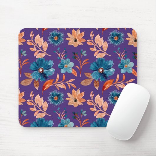 Trendy Pastel Flowers Muismat (Met muis)