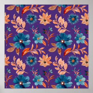 Trendy Pastel Flowers Poster