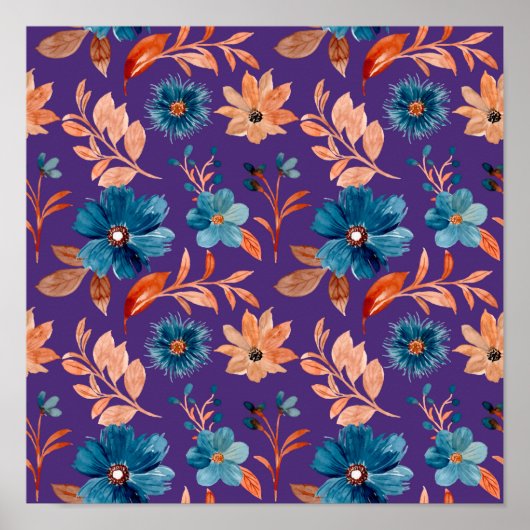 Trendy Pastel Flowers Poster (Voorkant)