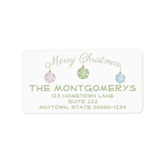 Trendy Pastel Green Kerstversients Mailing Etiket (Voorkant)