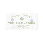 Trendy Pastel Green Prettige feestdagen Etiket (Voorkant)