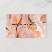 Trendy Pastel Marble Agate Gold Mode Stylist Visitekaartje (Voorkant)